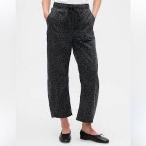 GAP factory Charcoal and Black Leopard Print Pants barrel leg XL